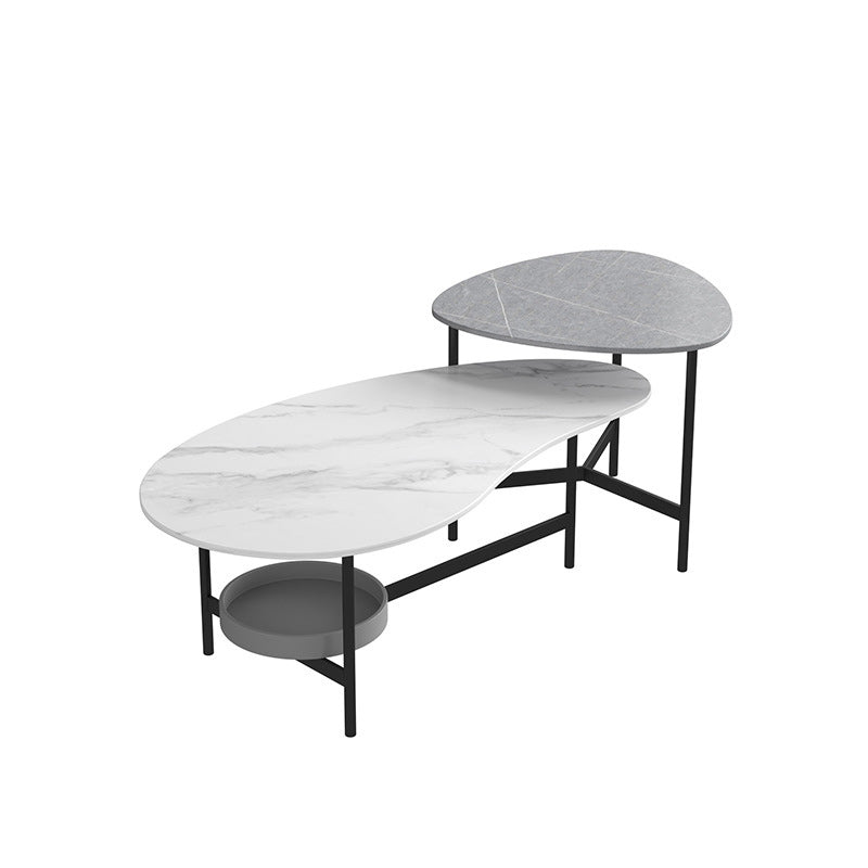 Contemporary Cocktail Table Faux Stone Coffee Cocktail Table