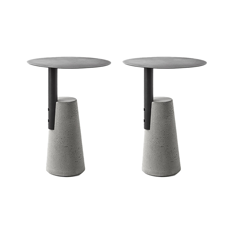 Iron Top End Side Table Concrete Pedestal Sofa Side Accent Table