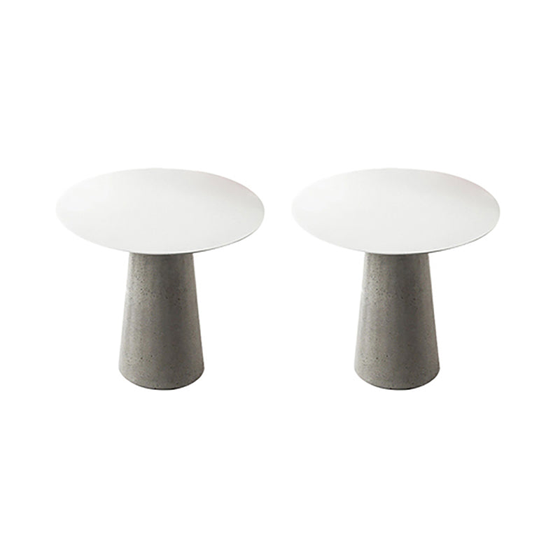 Iron Top End Side Table Concrete Pedestal Sofa Side Accent Table