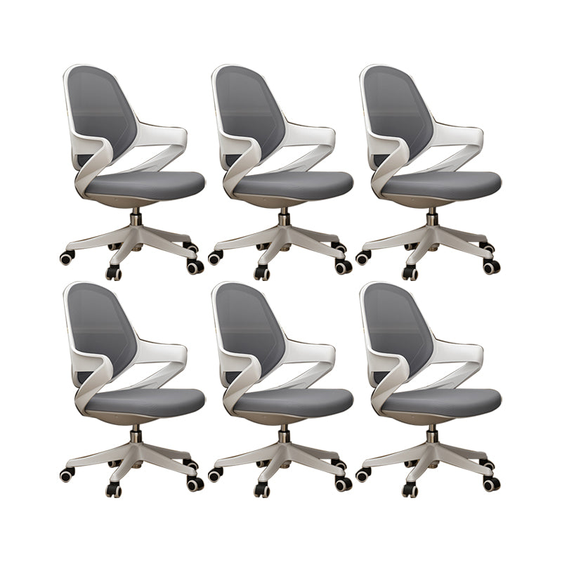 Modern Desk Chair Adjustable Seat Height Fixed Arms Office Chair with Wheels