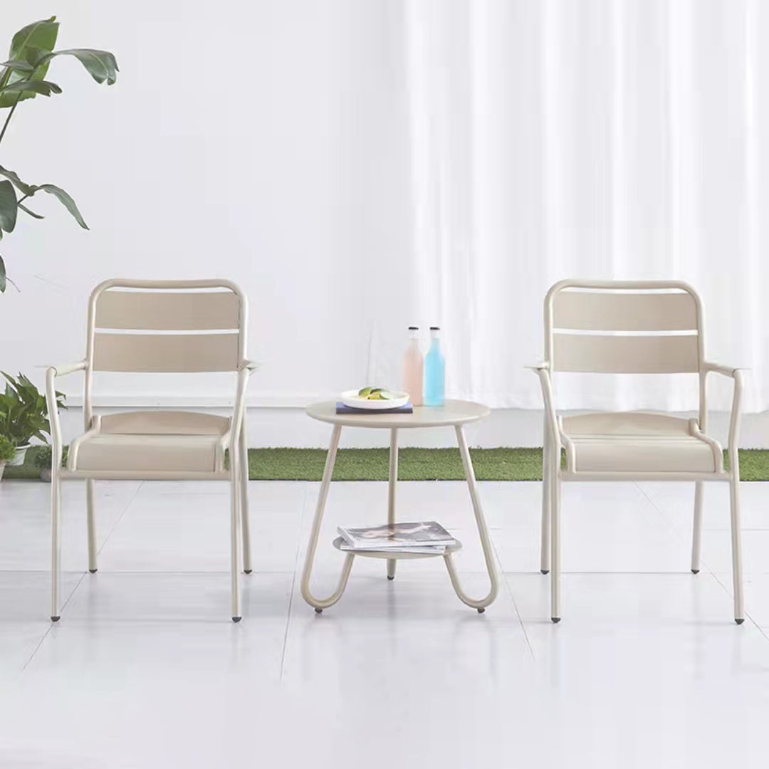 Contemporary Bistro Table Set 1/3/4/5 Pcs Metal Bistro Set for Small Places