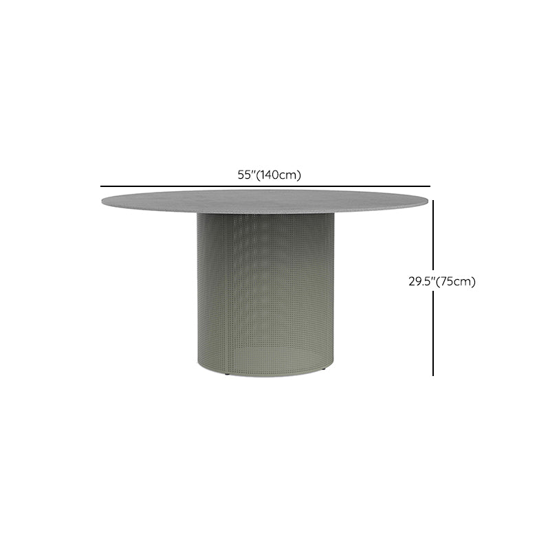 Modern Style 1/7/9 Pieces Metal Dining Set Stone Dining Table Set for Outdoor