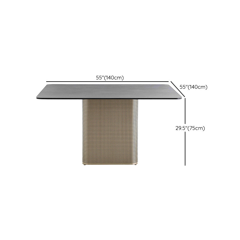 Modern Style 1/7/9 Pieces Metal Dining Set Stone Dining Table Set for Outdoor