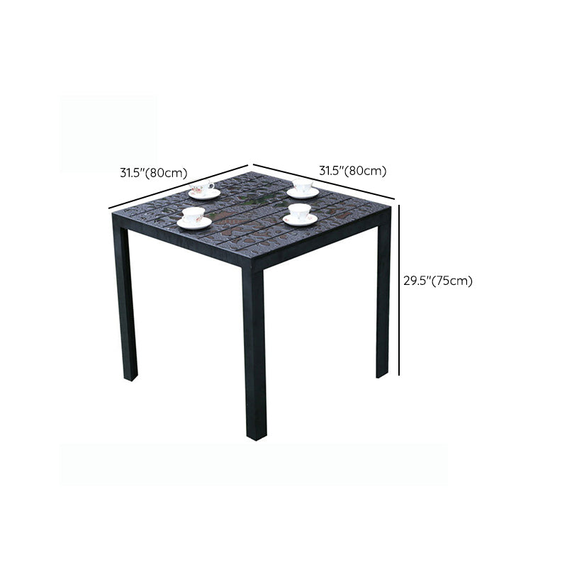 Industrial Black Dining Table Set 1/5/7 Pcs Faux Wood Dining Set