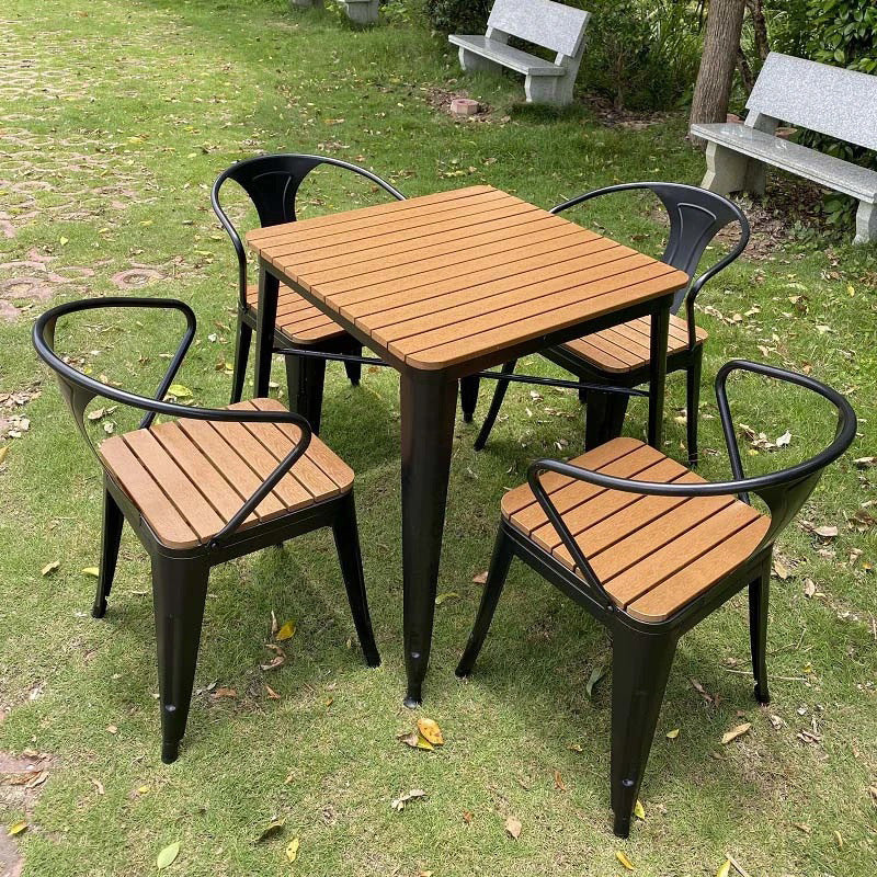 Industrial 1/3/5/7 Pieces Metal Dining Set Reclaimed Wood Table Set for Outdoor