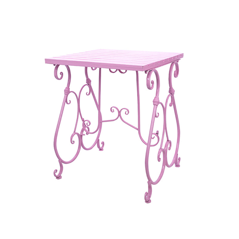 1/2/3 Pcs Metal Pink Dining Set Contemporary Square Dining Table Set