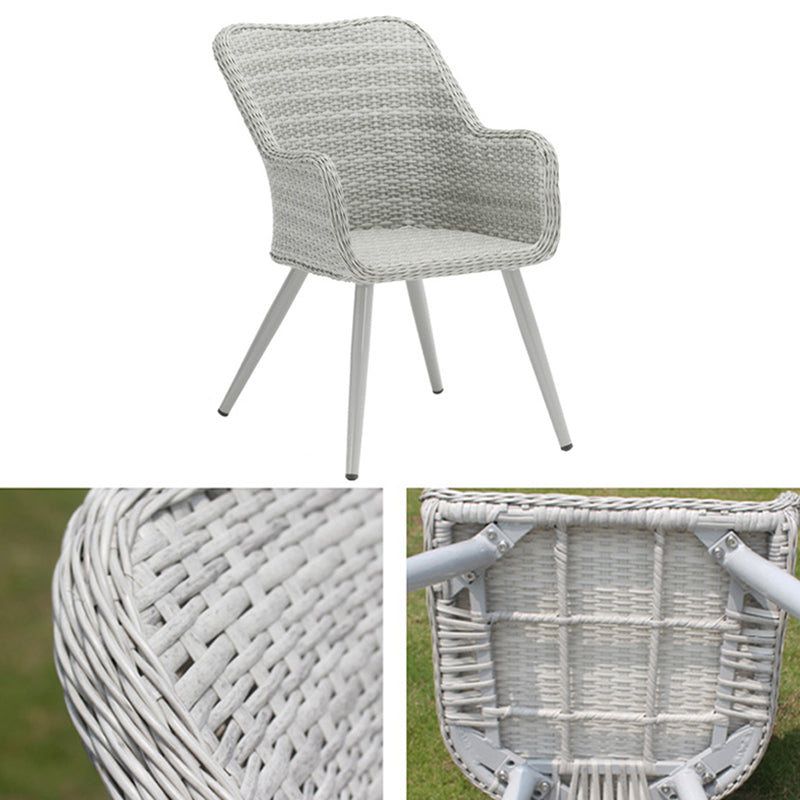 Light Gray Boho Dining Table Set 1/3/5/7 Pcs Rattan Dining Set