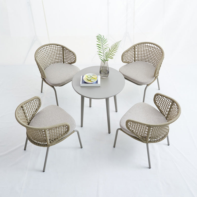 Boho Outdoor Dining Table Set 1/4/5 Pcs Rattan Matte Finish Dining Set