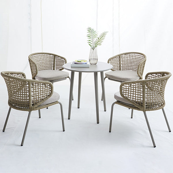 Boho Outdoor Dining Table Set 1/4/5 Pcs Rattan Matte Finish Dining Set