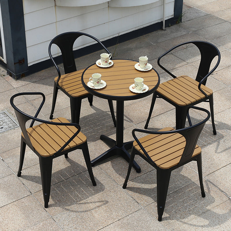 Industrial Style 1/5/7 Pieces Metal Dining Set Reclaimed Wood Table Set for Outdoor