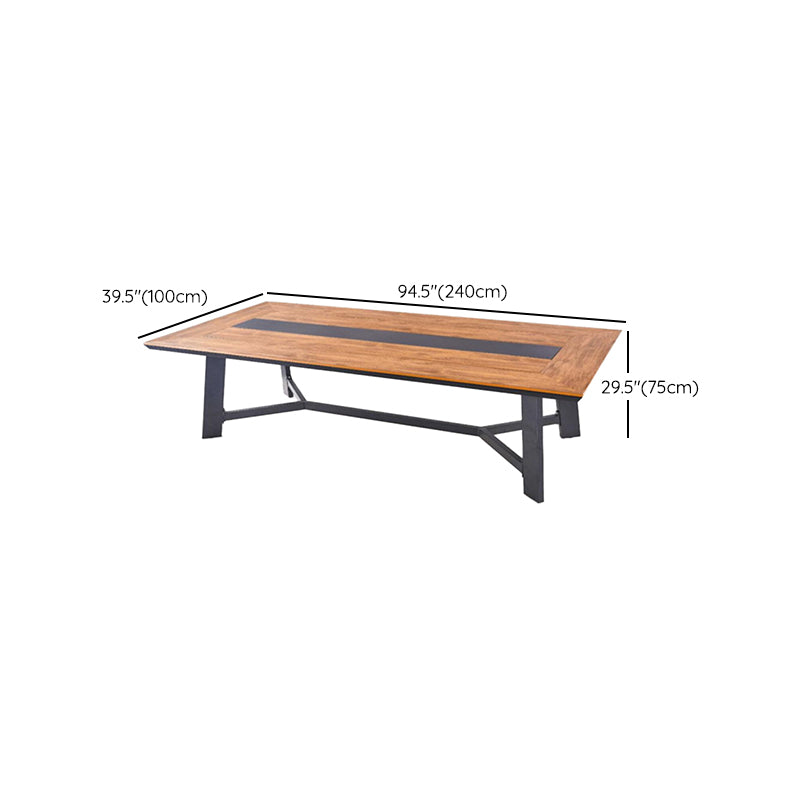 Modern Style 1/4/5/7/9 Pieces Metal Dining Set Reclaimed Wood Table Set for Outdoor