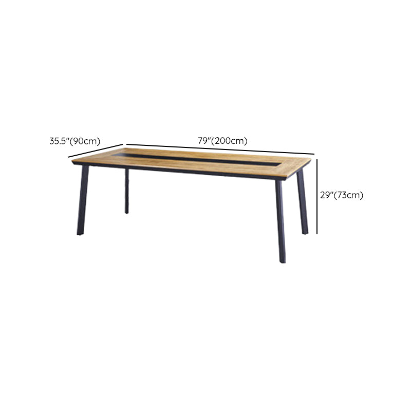 Modern Style 1/4/5/7/9 Pieces Metal Dining Set Reclaimed Wood Table Set for Outdoor