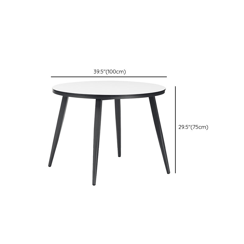 Contemporary 1/5/7 Pieces Metal Dining Set Stone Table Set for Outdoor