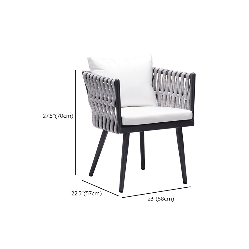 Contemporary 1/5/7 Pieces Metal Dining Set Stone Table Set for Outdoor