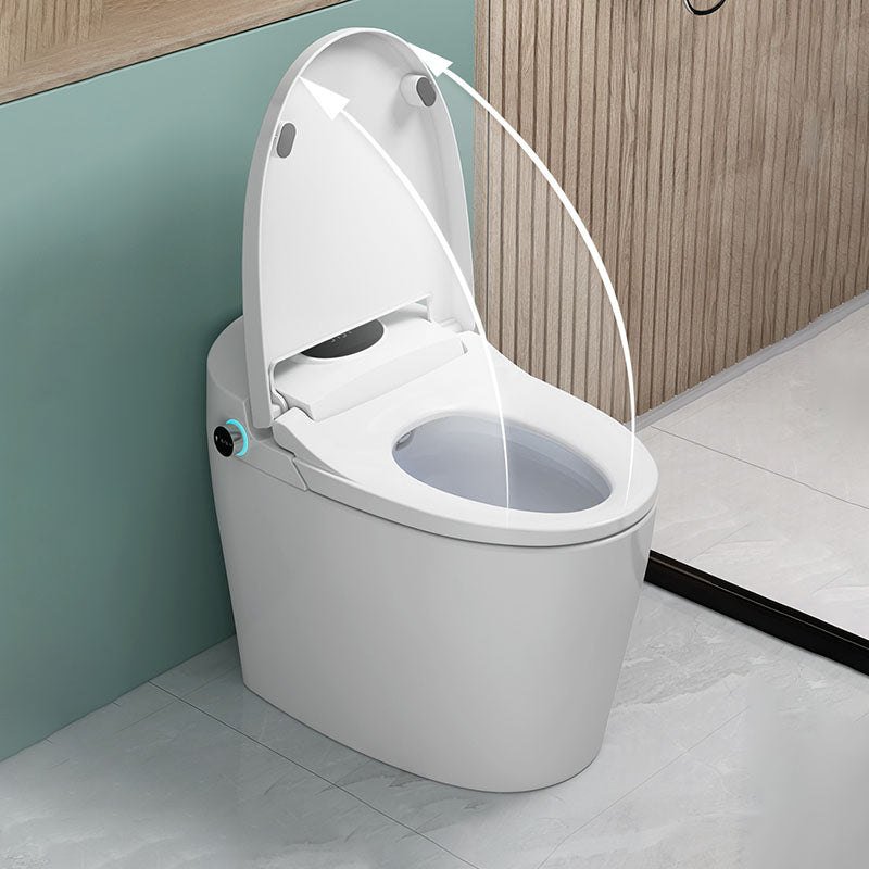 20.8" H White Electronic Toilet Elongated Floor Mount Bidet with Heated Seat