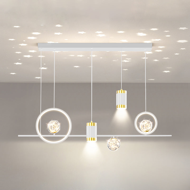 Modern Metal Ceiling Light Circle Shape Island Light with Acrylic Shade for Living Room