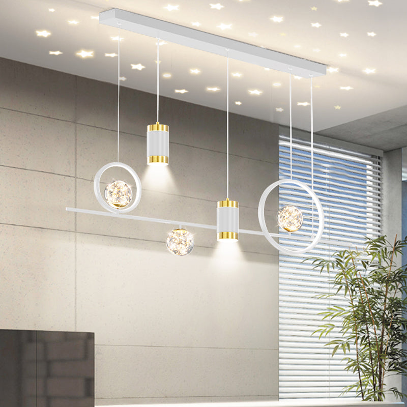 Modern Metal Ceiling Light Circle Shape Island Light with Acrylic Shade for Living Room
