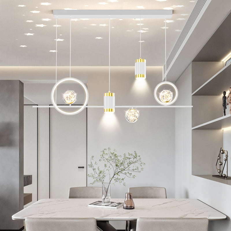 Modern Metal Ceiling Light Circle Shape Island Light with Acrylic Shade for Living Room