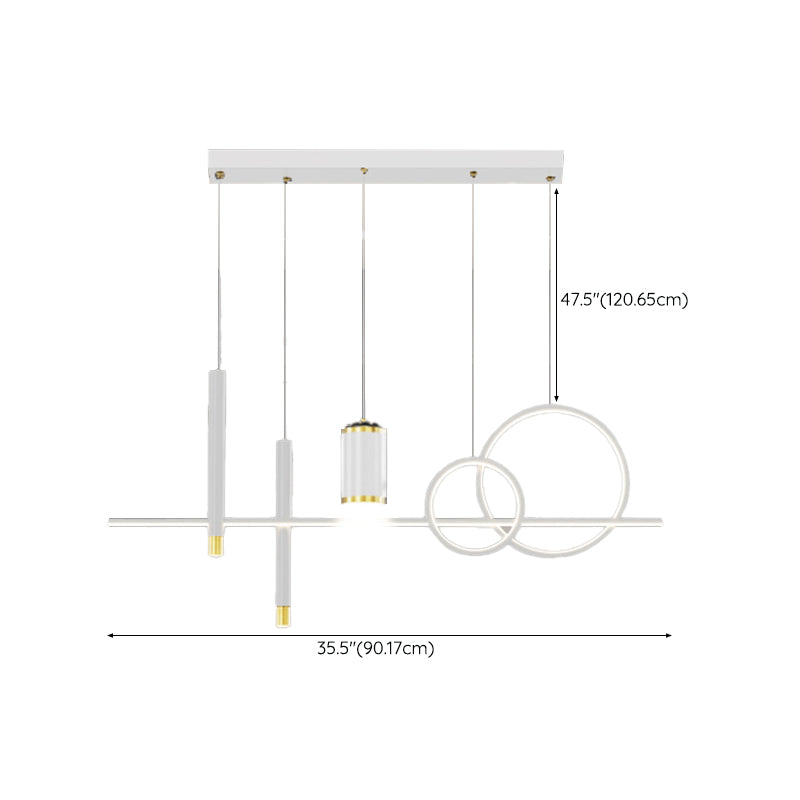 Modern Metal Ceiling Light Circle Shape Island Light with Acrylic Shade for Living Room
