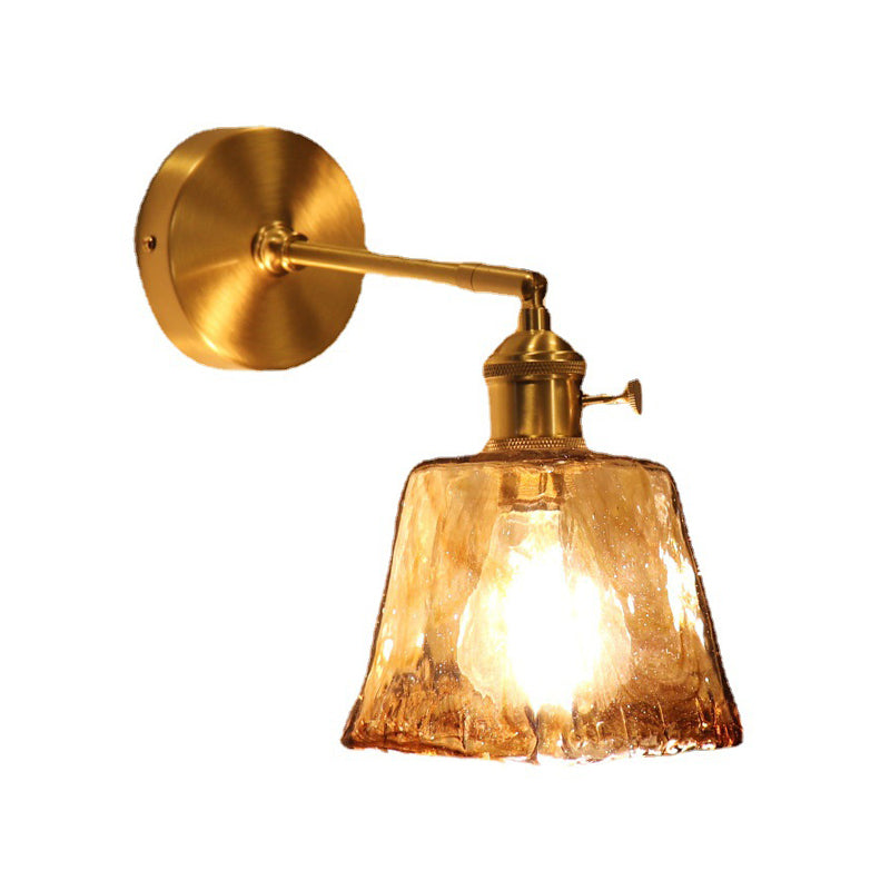 Glass Shaded Lighting Contemporary Golden Wall Light for Room