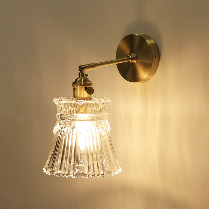 Golden Metallic Lighting Contemporary Glass Wall Light for Dining Room