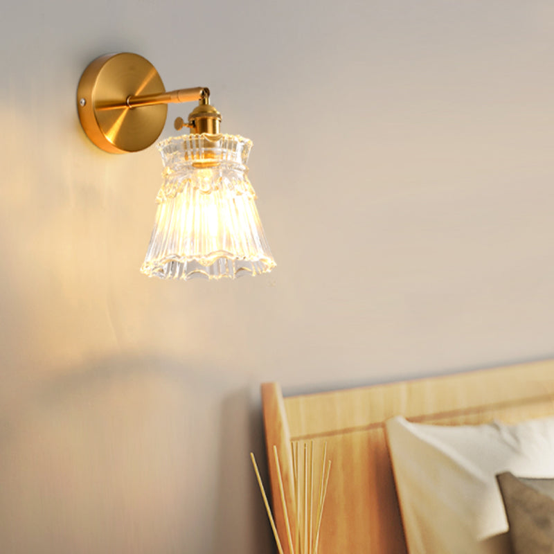 Golden Metallic Lighting Contemporary Glass Wall Light for Dining Room