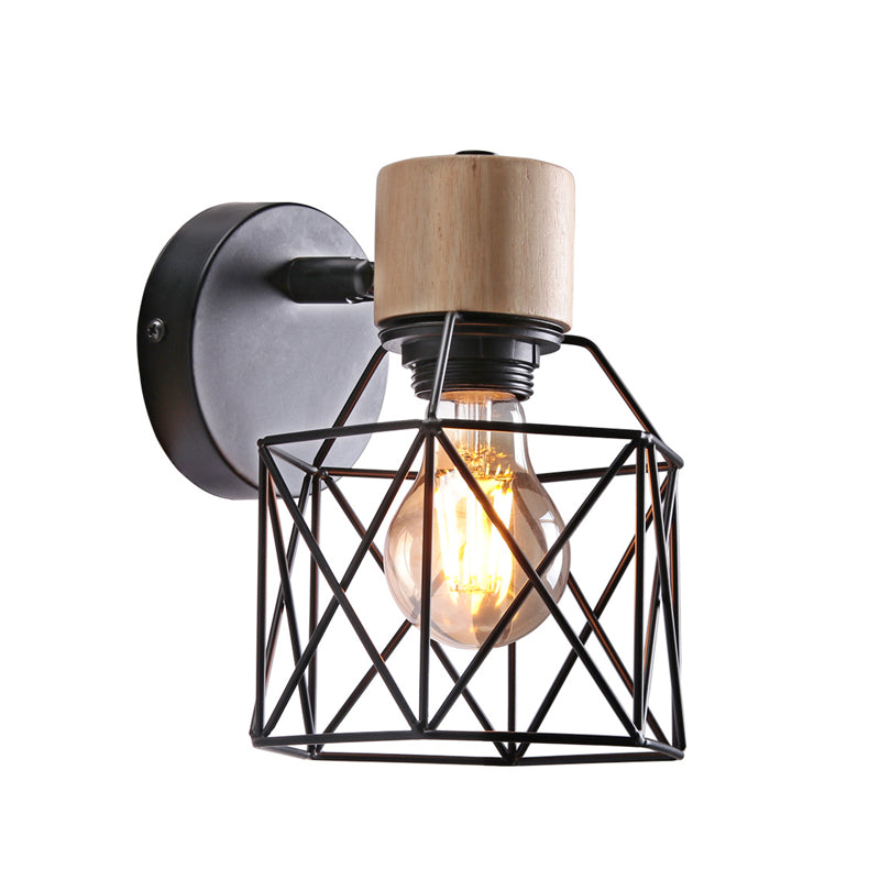 Industrial Wall Lighting Fixture Wooden Wall Light Sconce for Bedroom