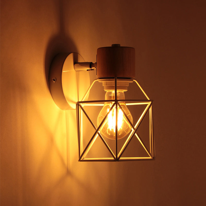 Industrial Wall Lighting Fixture Wooden Wall Light Sconce for Bedroom
