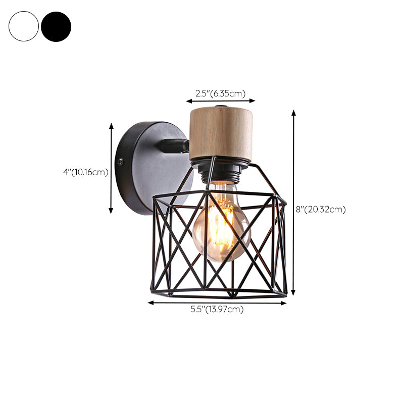 Industrial Wall Lighting Fixture Wooden Wall Light Sconce for Bedroom