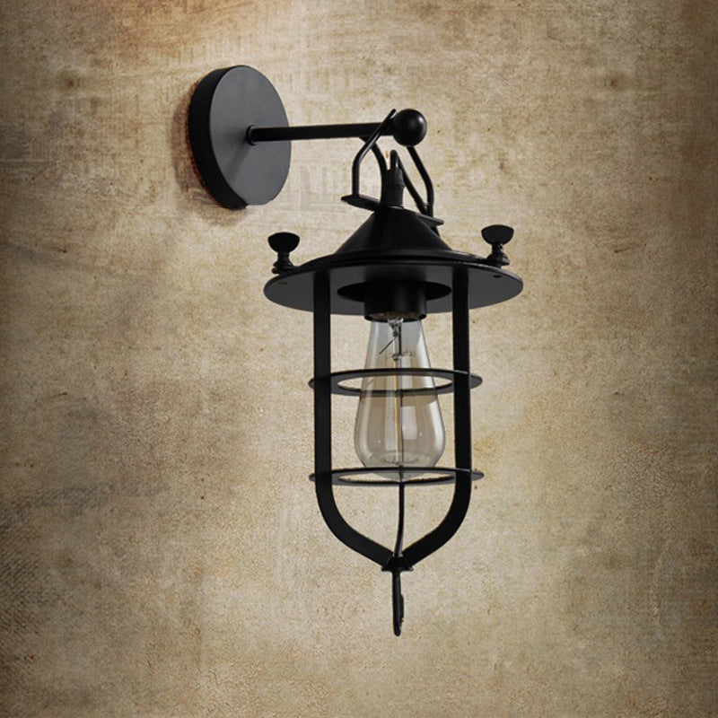 Industrial Wall Light Fixture Metal 1 Light Wall Mounted Lighting for Living Room