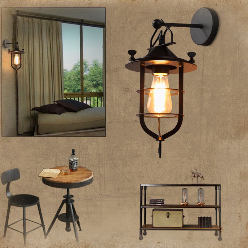 Industrial Wall Light Fixture Metal 1 Light Wall Mounted Lighting for Living Room
