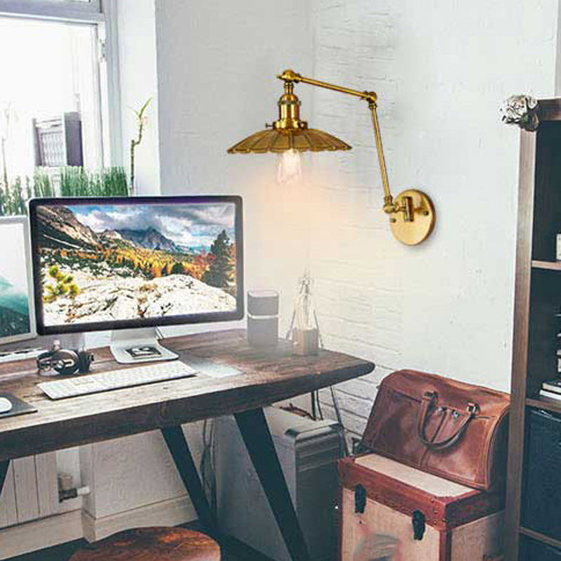 Modern Wall Light Fixture Metal 1 Light Wall Mounted Lighting in Gold Finish