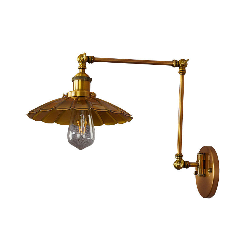 Modern Wall Light Fixture Metal 1 Light Wall Mounted Lighting in Gold Finish