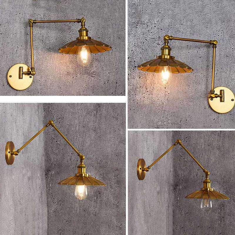 Modern Wall Light Fixture Metal 1 Light Wall Mounted Lighting in Gold Finish