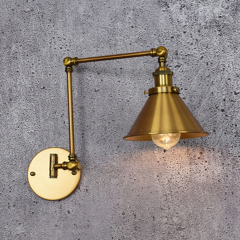 Modern Wall Light Fixture Metal 1 Light Wall Mounted Lighting in Gold