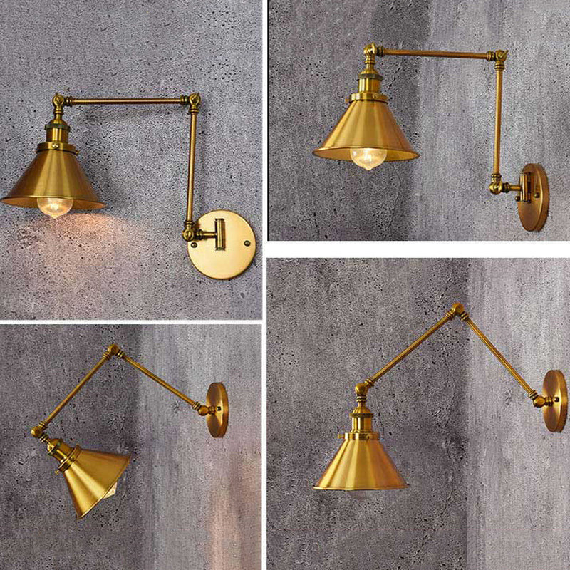 Modern Wall Light Fixture Metal 1 Light Wall Mounted Lighting in Gold