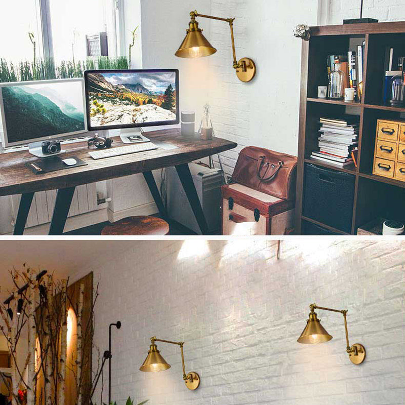 Modern Wall Light Fixture Metal 1 Light Wall Mounted Lighting in Gold