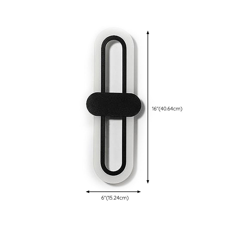 Unique Shape Wall Light Fixture Modern Wall Mounted Lighting in Black for Dining Room