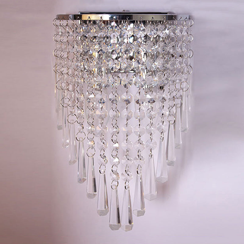 2-Light Unique Shape Wall Light Fixture Modern Crystal Wall Mounted Lighting