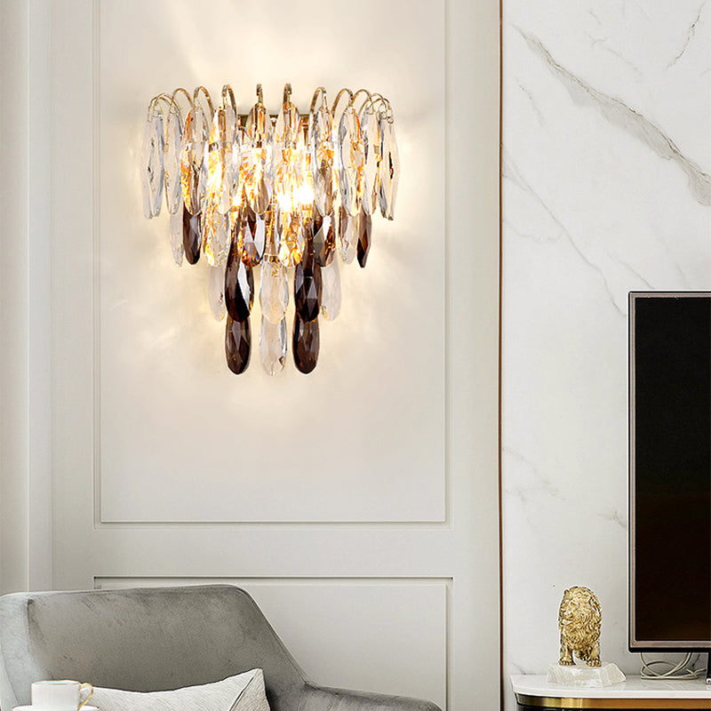 Unique Shape Wall Light Fixture Modern Crystal Wall Mounted Lighting for Living Room