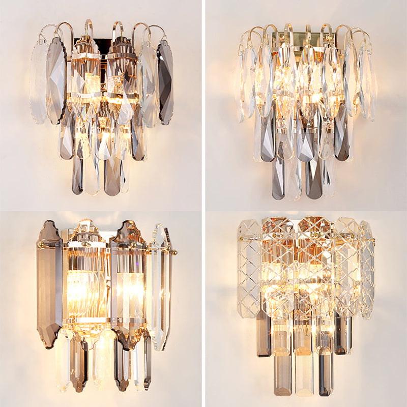 Unique Shape Wall Light Fixture Modern Crystal Wall Mounted Lighting for Living Room
