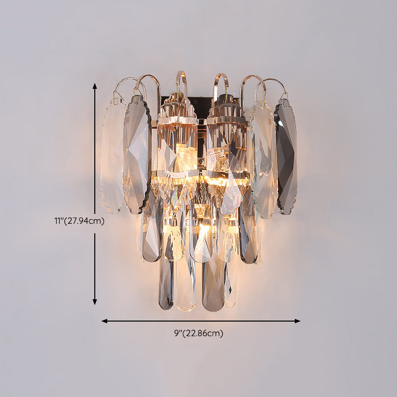 Unique Shape Wall Light Fixture Modern Crystal Wall Mounted Lighting for Living Room