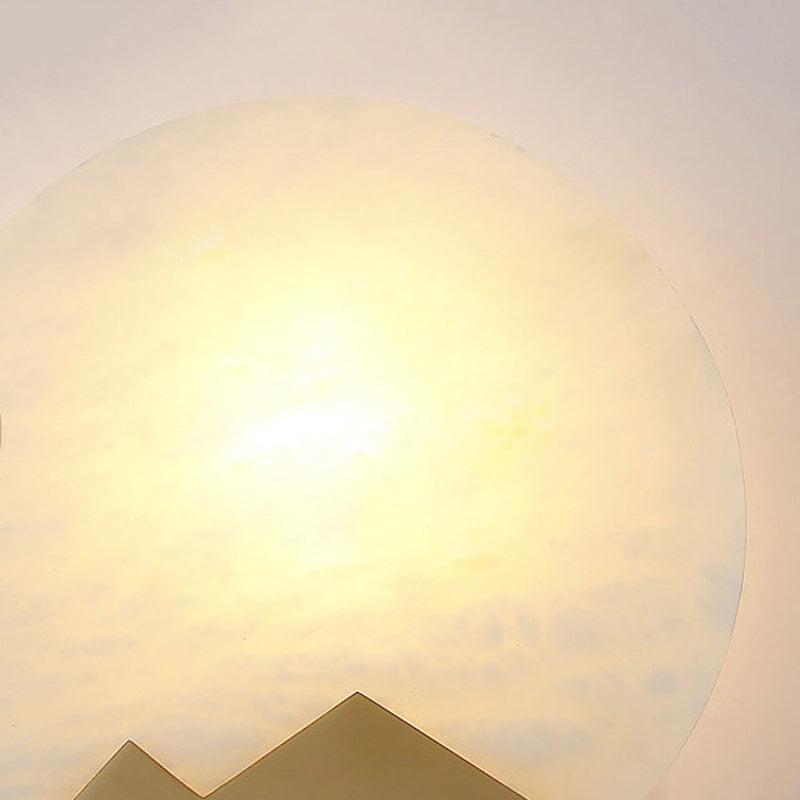 Contemporary Wall Sconce Circle Stone Sconce Lighting for Bedroom