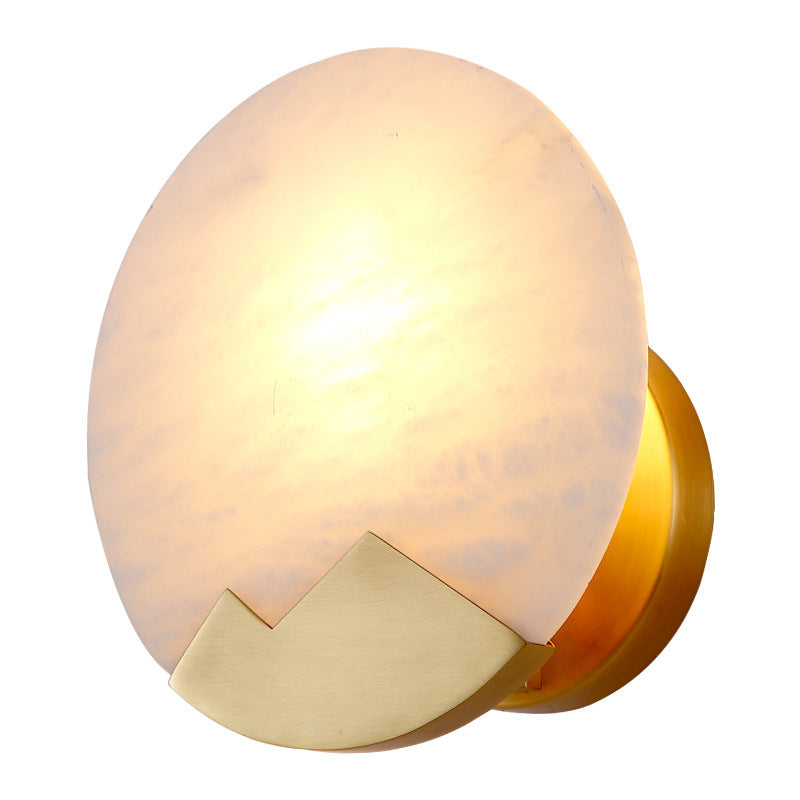 Contemporary Wall Sconce Circle Stone Sconce Lighting for Bedroom
