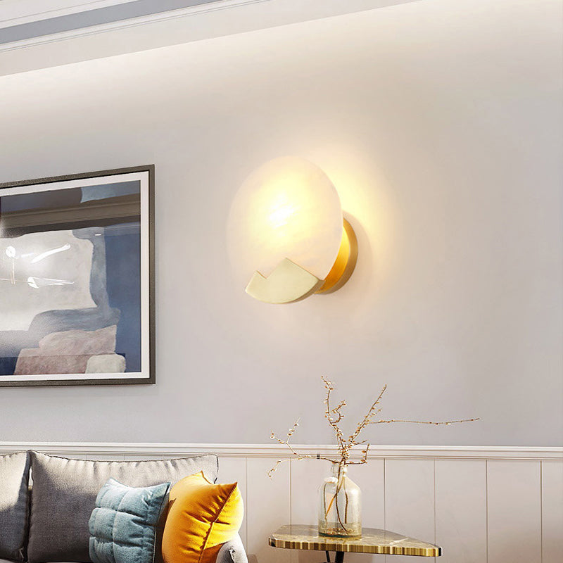Contemporary Wall Sconce Circle Stone Sconce Lighting for Bedroom