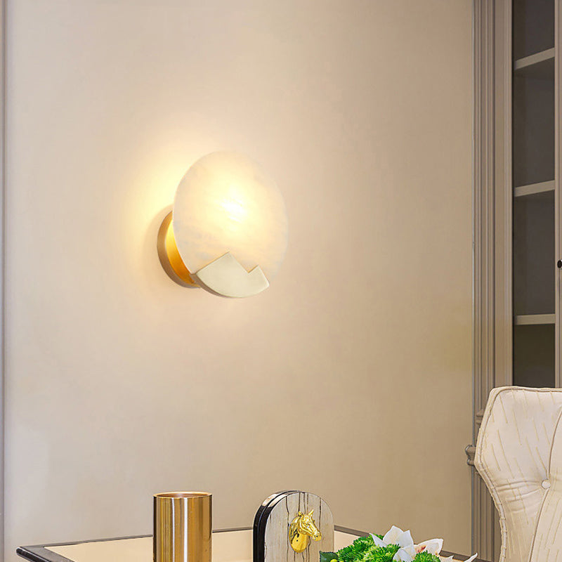 Contemporary Wall Sconce Circle Stone Sconce Lighting for Bedroom