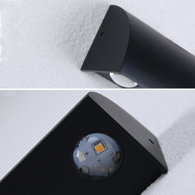 3 - Light LED Wall Flush Mount Light Fixture in Black Contemporary Metal Wall Light