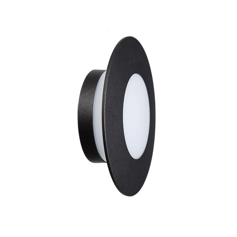 1 - Light Interior LED Wall Light Contemporary Round Black Wall Mount