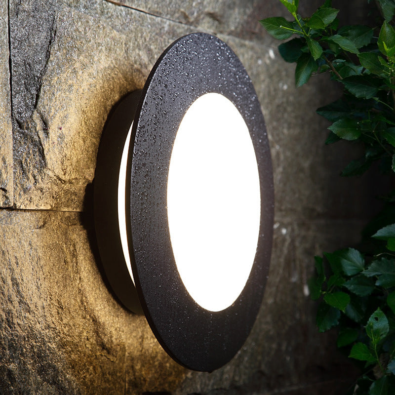 1 - Light Interior LED Wall Light Contemporary Round Black Wall Mount