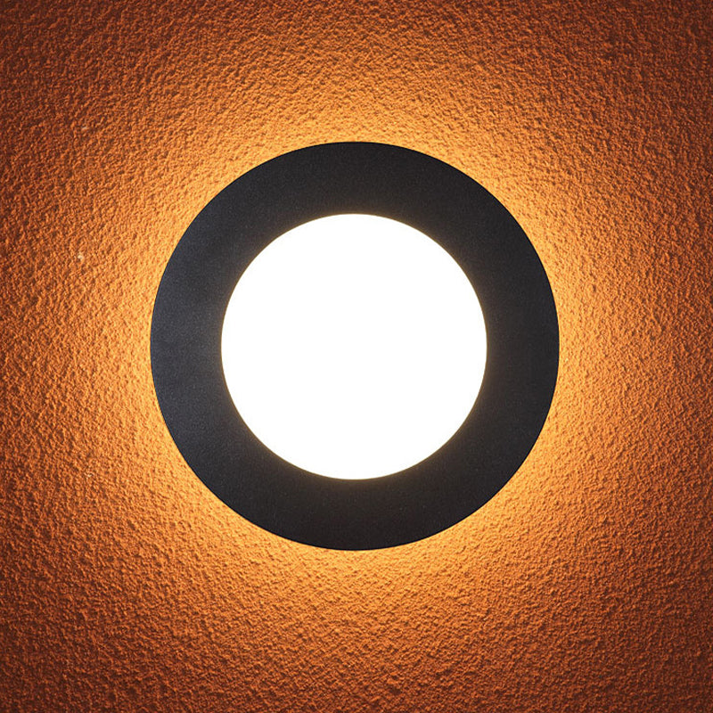 1 - Light Interior LED Wall Light Contemporary Round Black Wall Mount